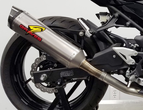 Kawasaki Ninja 400 + Ninja 500 Cat Back Slip-on Exhaust Titanium