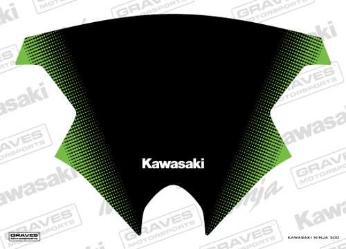 Graves Ninja 500 Zero Gravity Tall Windscreen Sticker - Green