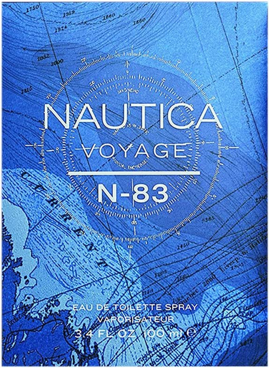 Nautica Men's EDT Spray Voyage N-83 Musk, Sandalwood, Cedar Base Notes, 3.4  oz