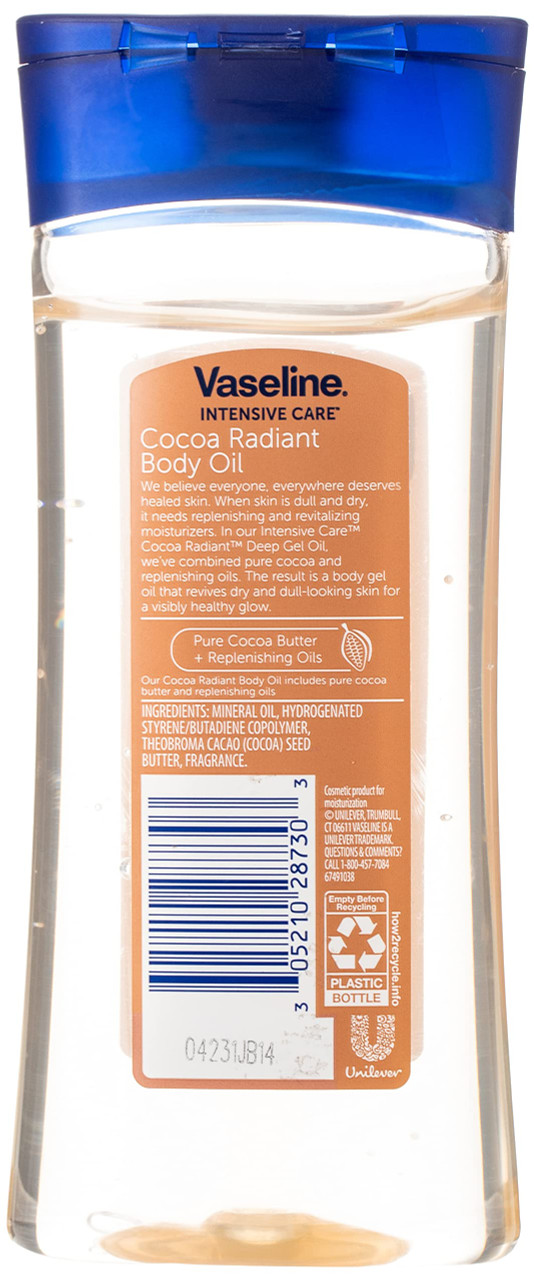 Vaseline Intensive Care Cocoa Radiant Body Oil 6.8 Oz - Gen C Beauty