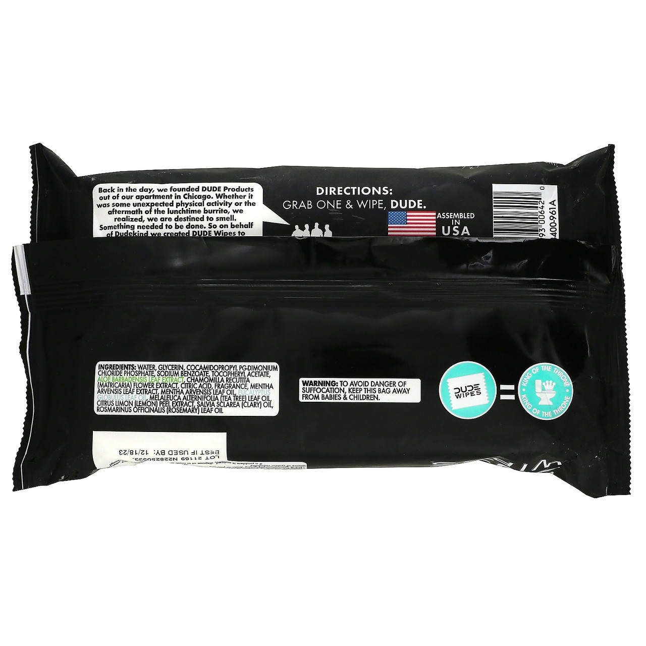 DUDE Wipes - 6 Pack, 288 Wipes - Eucalyptus & Tea Tree Oil