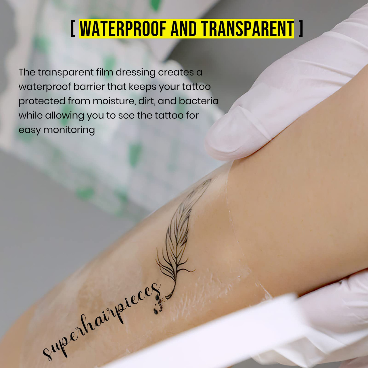 Transparent Tattoo Aftercare Waterproof Bandage | Gen C Beauty Transparent Tattoo Aftercare Waterproof Bandage | Gen C Beauty