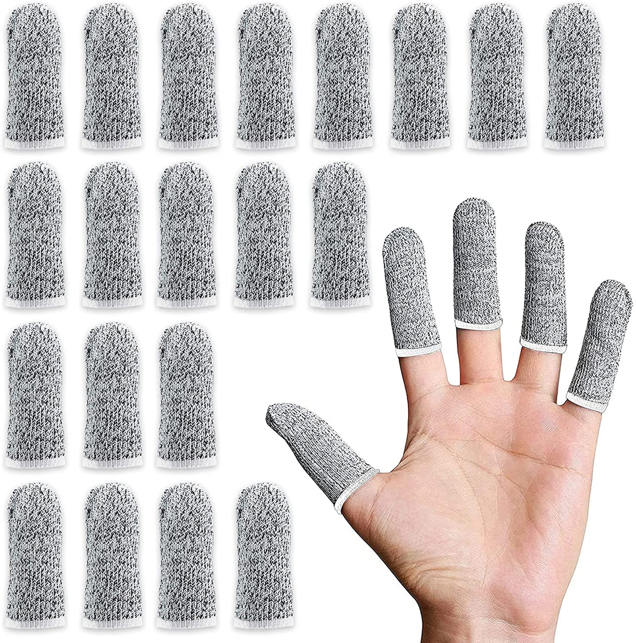 20 PCS Finger Cots Cut Resistant Reusable Protector Finger Gloves