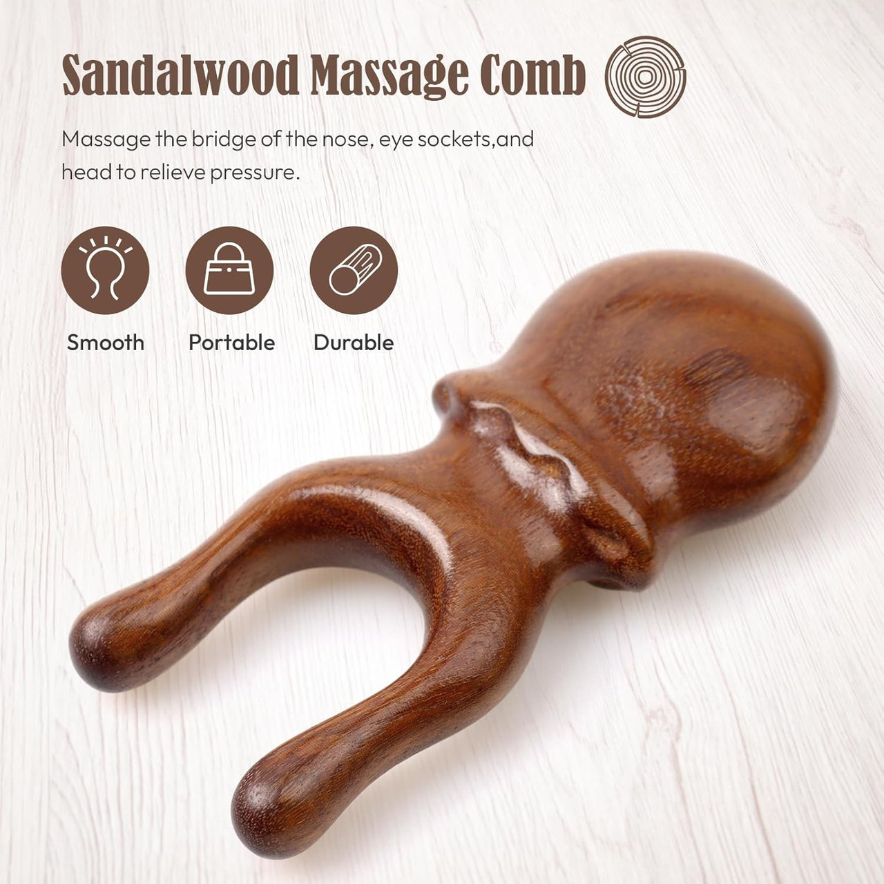 Wooden Scalp Massage Comb with 2 Wide Tooth | Gen C Beauty