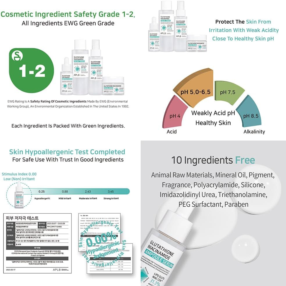 aplb glutathione niacinamide ampoule serum ingredients 1.35 oz Follow with your favorite size:4 g Oral liposomal bpc 157 tb 500 B12 Vitamin Injection for
