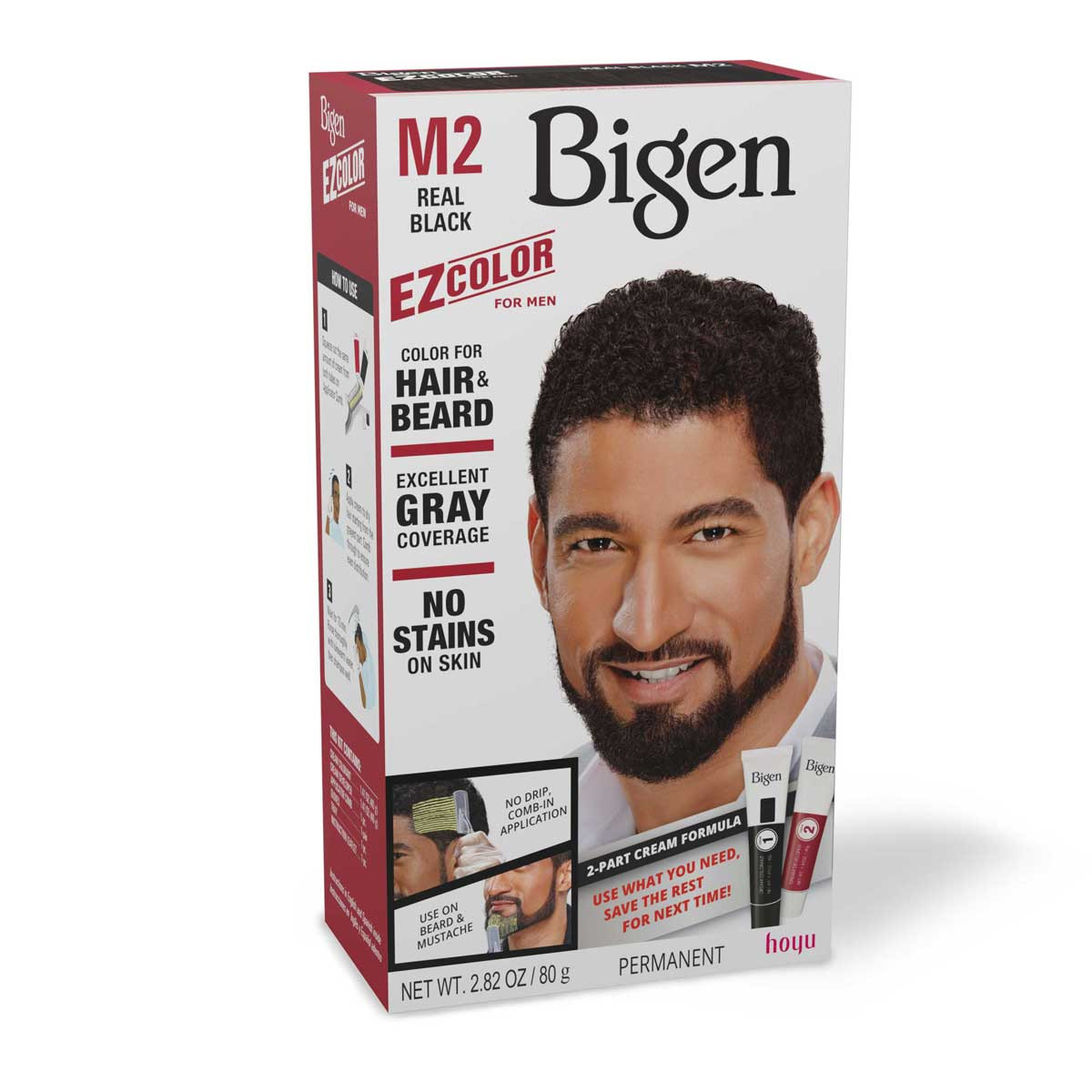 ブラックナチュラルMEGA MOIST HAIR REPAIR 2本セット Bigen EZ Color for Men M2 Real Black 2.82 oz - Gen C Beauty