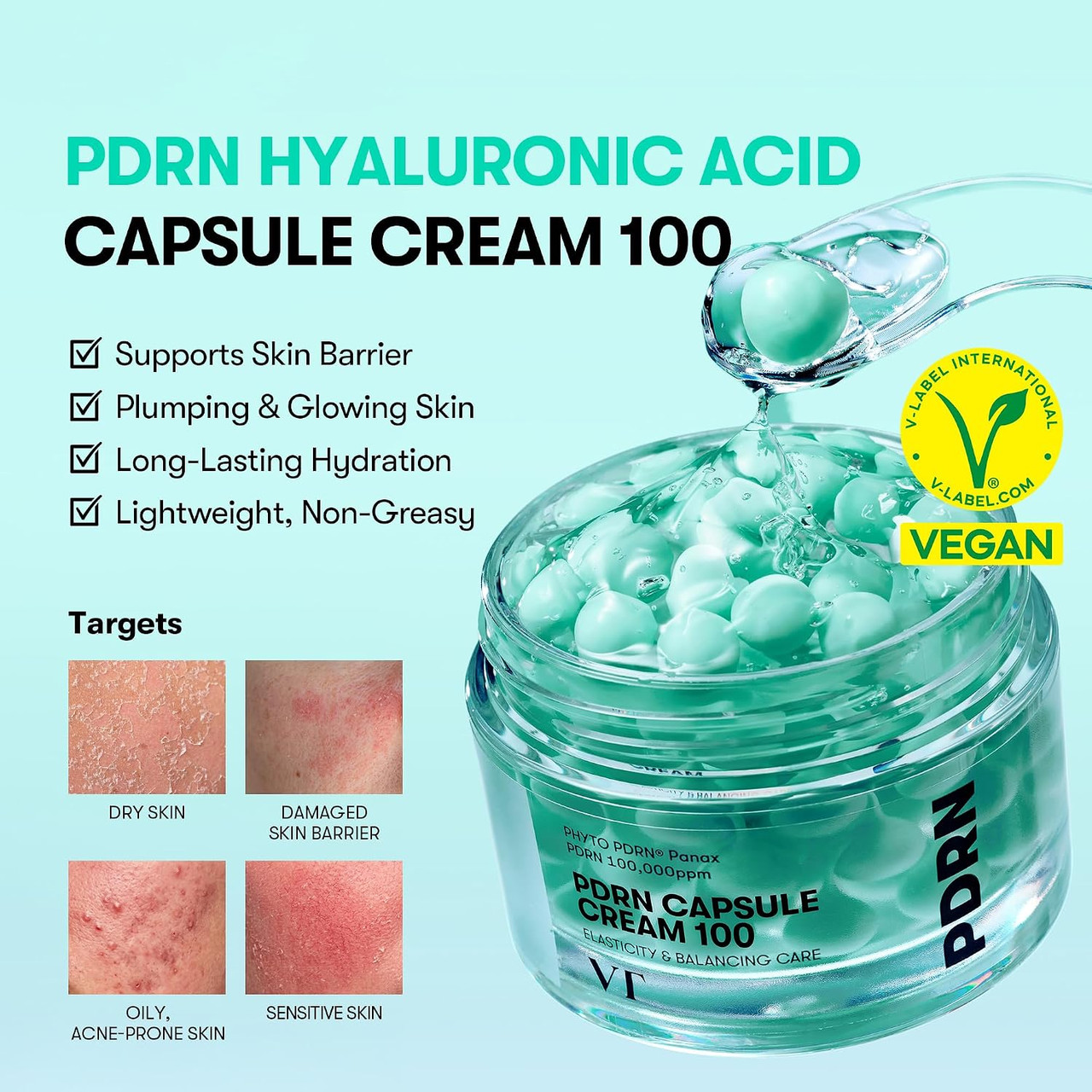 VT Cosmetics PDRN Capsule Cream 100 | Hydrating Firming Face Cream