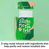 Facetory Soothe Me Tea Tree 2-Step Soothing & Clearing Sheet Mask