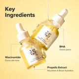 Formulated with 60% Propolis and 2% Niacinamide for healthy glow