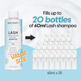 Fills up to 20 bottles of 60 ml lash shampoo