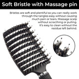 Soft bristle with massage pin