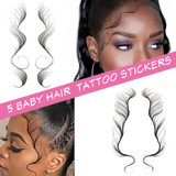 One of Gen'C Béauty 5 Styles Waterproof Black Baby Hair Tattoo Stickers