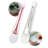 Gen'C Béauty Scoop-Ended Silicone Face Mask Brush-1*Silicone Mask Brush and 1*Bristle Head Brush