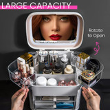 Large capacity of Gen'C Béauty Makeup Organizer with Mirror and Handle