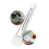 Gen'C Béauty Multi-Purpose Silicone Mask Bush with Spoon-Shaped Tail Handle- Silver