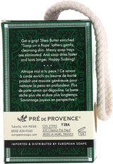 Back of Pre de Provence Bergamot and Thyme Soap On A Rope 7oz