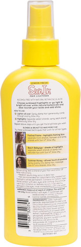 Back of Sun In Hair Lightener Spray Lemon 4.7 oz