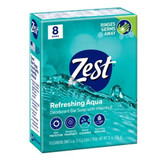 Side of Zest Aqua with Vitamin E Refreshing Bath Soap 8 Bars