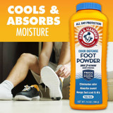 Cools and Absorbs Moisture of Arm & Hammer Odor Defense Foot Powder 7 oz