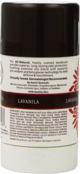 Back of Lavanila The Healthy Deodorant Vanilla Passion Fruit 2 oz
