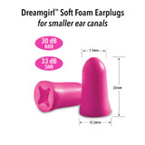 Size of Mack's Dreamgirl Soft Foam Earplugs Pink