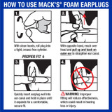 How to use the Mack's Slim Fit Soft Foam Earplugs Purple 10 Pairs