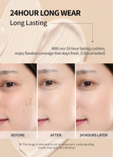 After 24 Hours of BEAUDIANI Mesh Tight Up Cushion Foundation 02 Light/Medium Beige