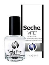 Seche Vite Dry Fast Top Coat 0.5 oz clear bottle with packaging box