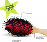 INH Boar Bristle Hair Brush – Vegan Bristle Wooden Paddle Detangling Brush for Wet & Dry Hair