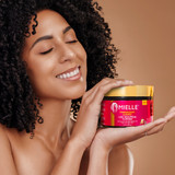 Mielle Pomegranate & Honey Coil Sculpting Custard 12 oz with model