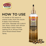 How to use about African Pride Black Castor Miracle Braid & Scalp Cleansing Rinse 12 oz