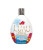 Front view of Tan Aszu Luau Advanced 200x Island Black Bronzer tanning lotion bottle with festive Hawaiian luau floral design.