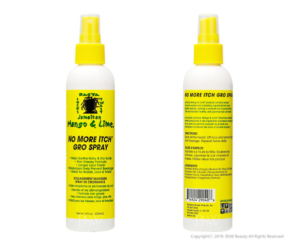 Jamaican Mango & Lime No More Itch Gro Spray 8 Oz