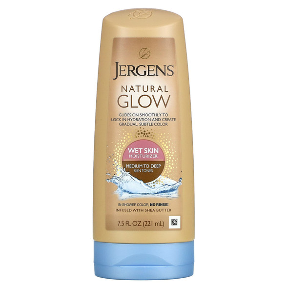 Jergens Natural Glow Wet Skin Moisturizer for Medium to Deep Skin Tones 7.5oz