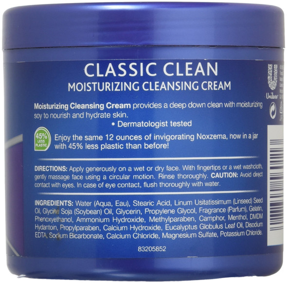 Noxzema Classic Clean Moisturizing Cleansing Cream 12oz