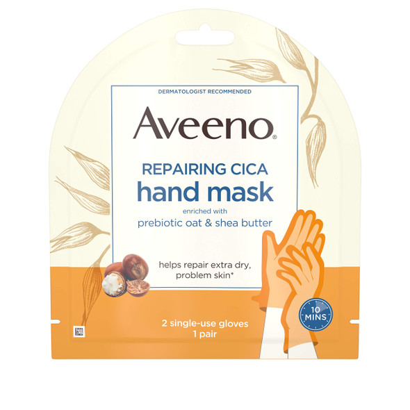 Aveeno Repairing Cica Hand Mask with Prebiotic Oat & Shea Butter 1 Pair