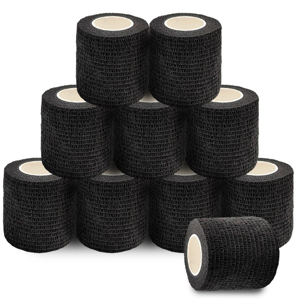 Gen'C Béauty 10 Rolls Self Adhesive Bandage Wrap 1.97'' *178'' Black