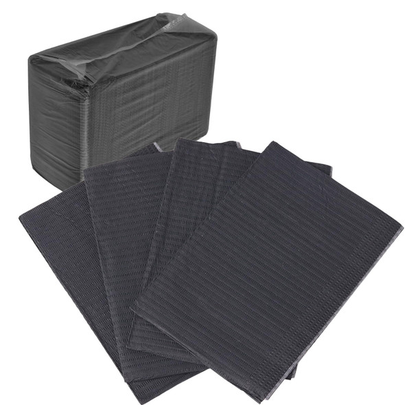 Gen'C Béauty Disposable Waterproof Dental Bibs- black