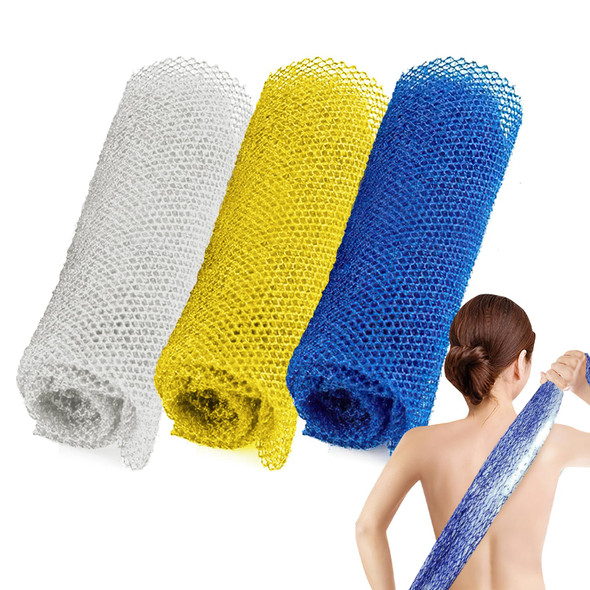 Gen'C Béauty African Exfoliating Net Bath Sponge- White,Blue,Yellow