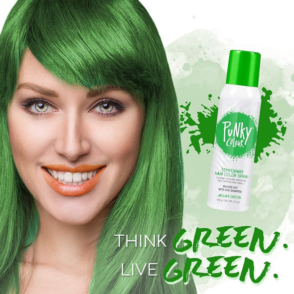 Punky Temporary Hair Color Spray Jaguar Green 3.5 Oz