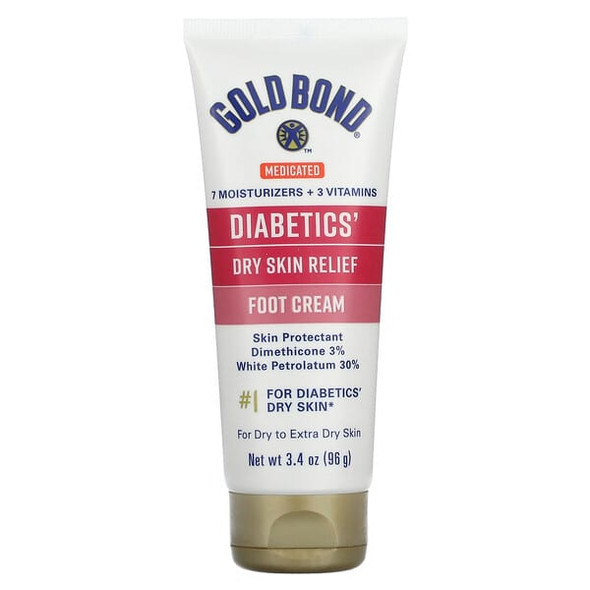 Gold Bond, Medicated Diabetics' Dry Skin Relief Foot Cream, 3.4 oz