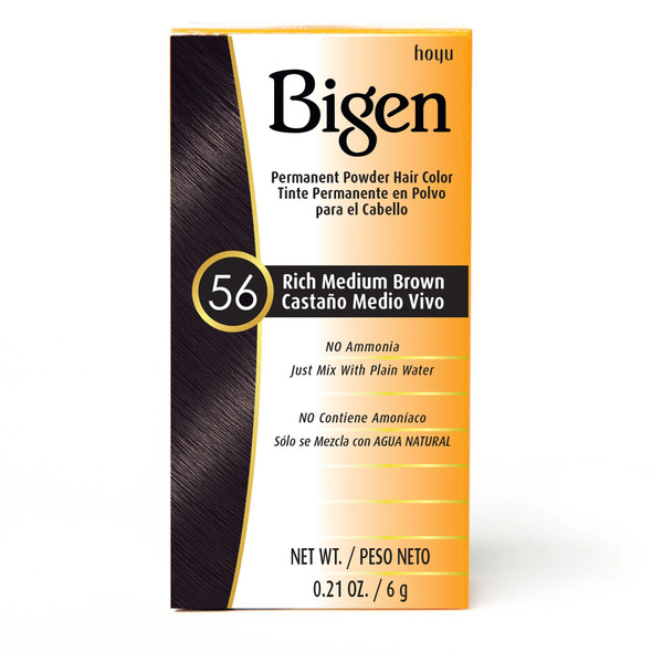 Bigen Permanent Powder Hair Color #56 Rich Medium Brown 0.21 oz/ 6 g