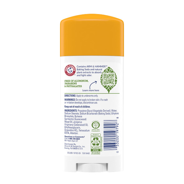 Back of Arm & Hammer Essentials Solid Deodorant Unscented 2.5 oz