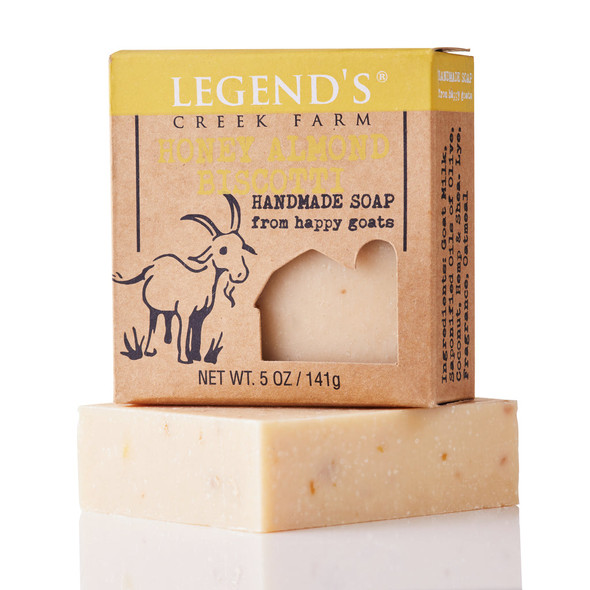 Textures of Legend's Honey Almond Biscotti Goat Milk Soap 5 oz