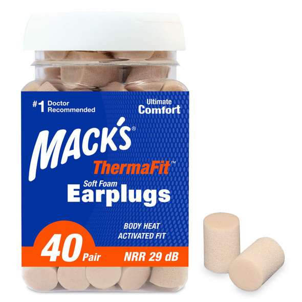 Mack’s ThermaFit Soft Foam Earplugs 40 Pairs