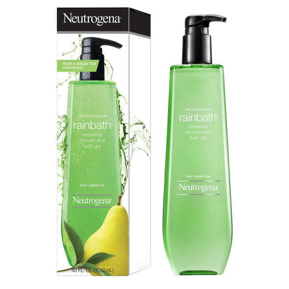Package with Neutrogena Renewing Pear & Green Tea Shower and Bath Gel 40 oz