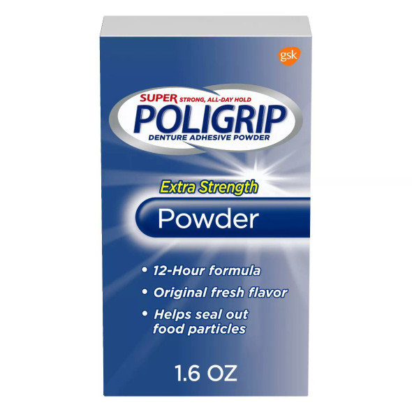 Poligrip Extra Strength Denture Powder 1.6 oz
