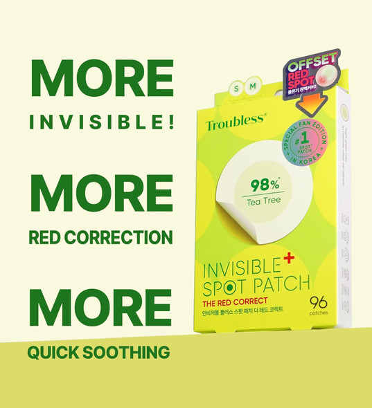 Troubless Invisible Plus Spot Patch The Red Correct 96 ea