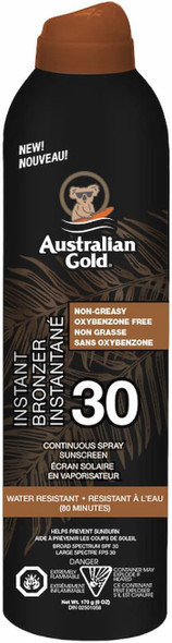 Australian Gold SPF 30 Cont Spray Bronzer 6 oz