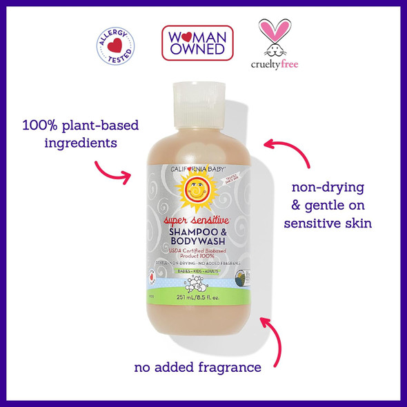 California Baby Super Sensitive Shampoo and Body Wash 8.5 oz